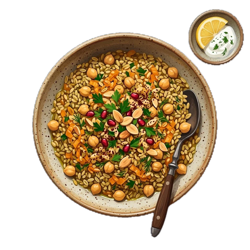 Freekeh Pilaf with Chickpeas