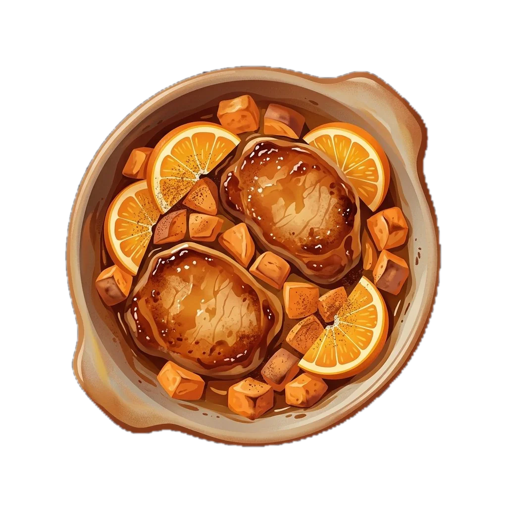 Baked Orange Pork Chops with Sweet Potatoes