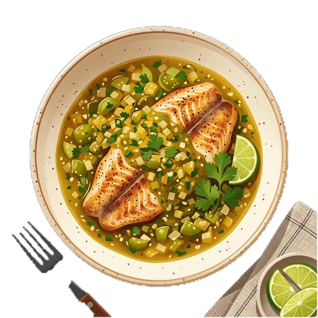 Pan-Roasted Tilapia with Tomatillo Salsa (Tilapia con Salsa Verde)