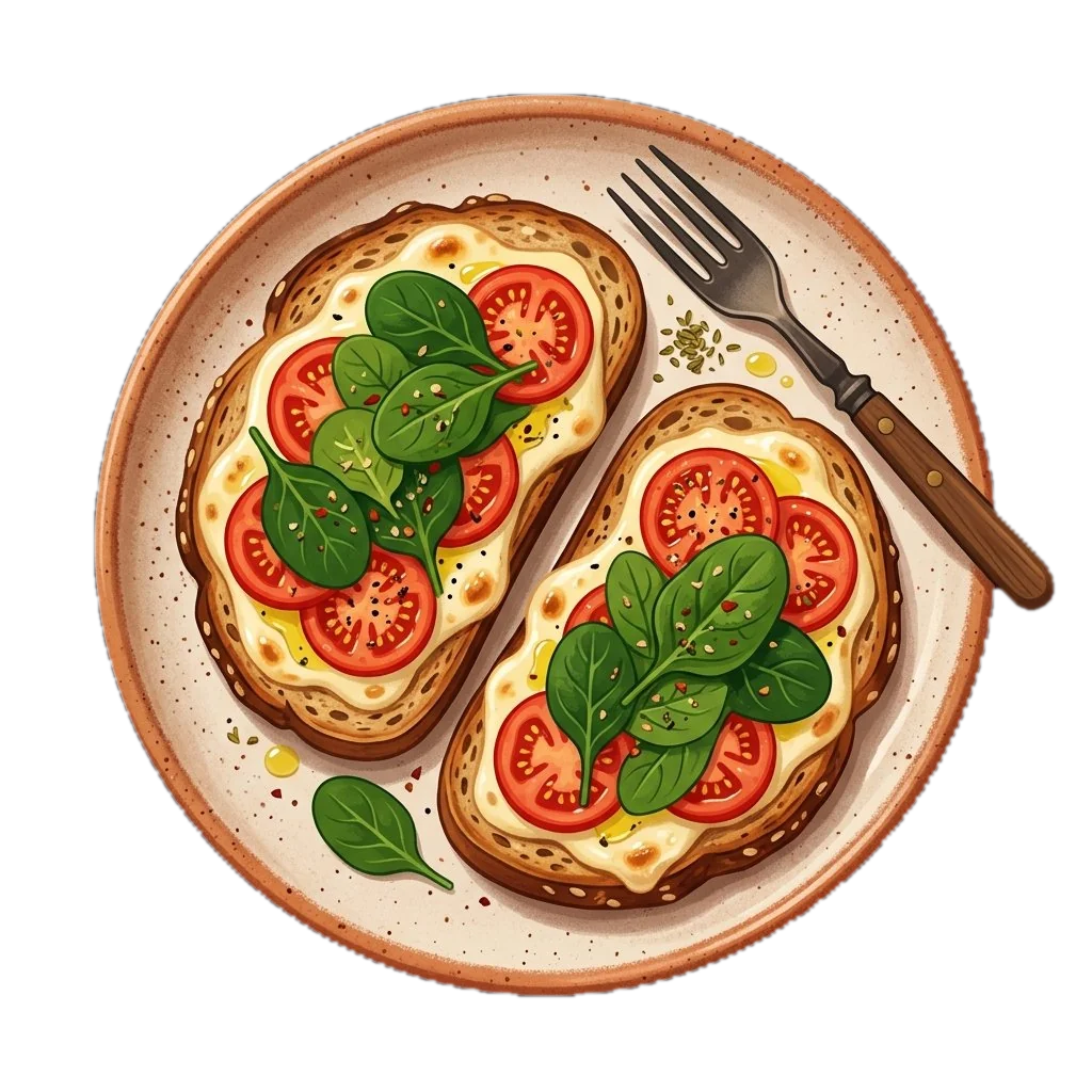 Whole-Wheat Cheese Toast with Vegetables