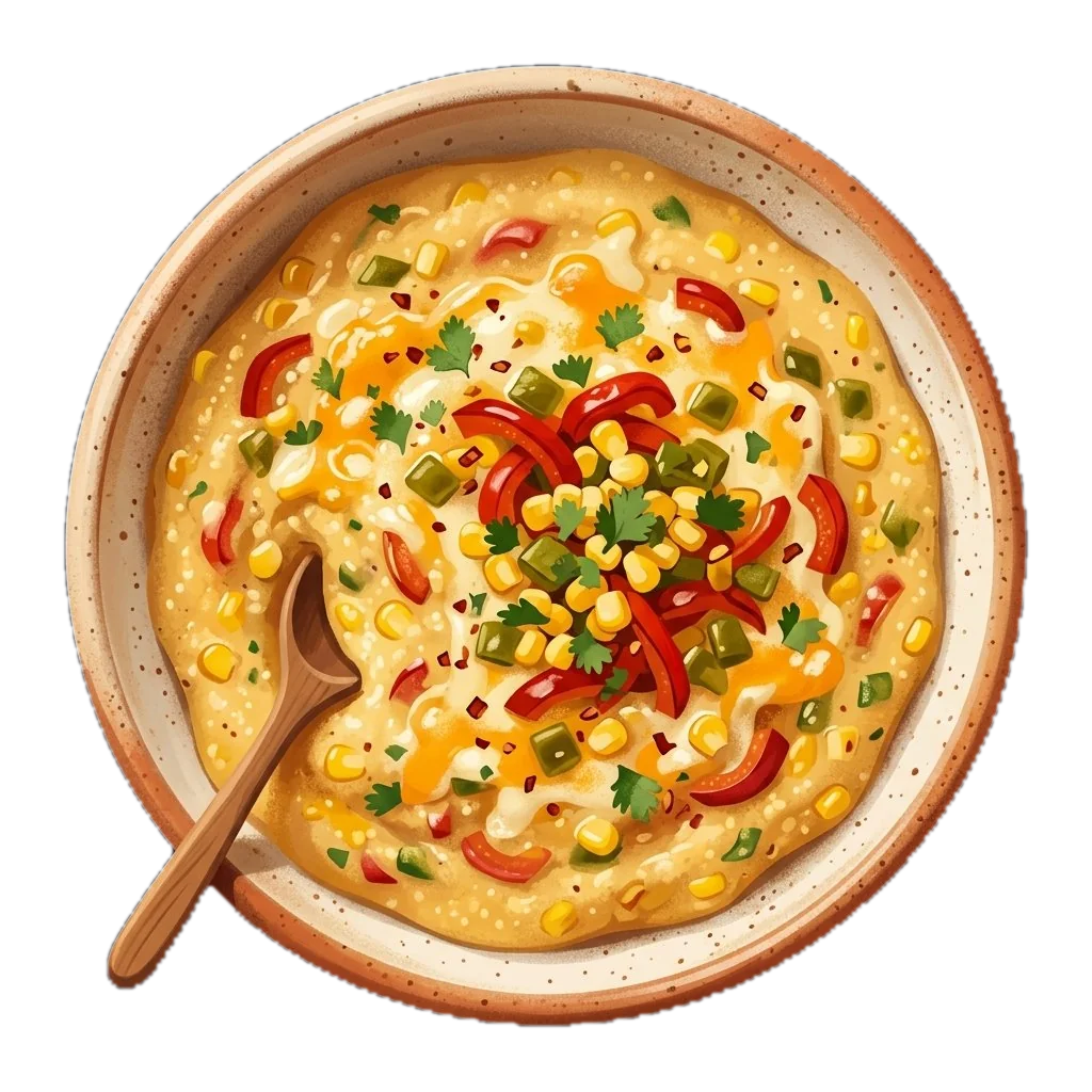 Creamy Polenta with Peppers and Cheese