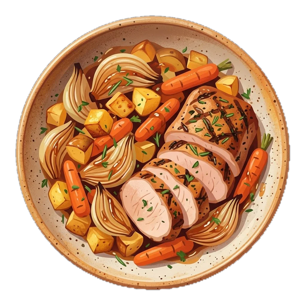 Herb-Rubbed Pork Loin with Roasted Root Vegetables