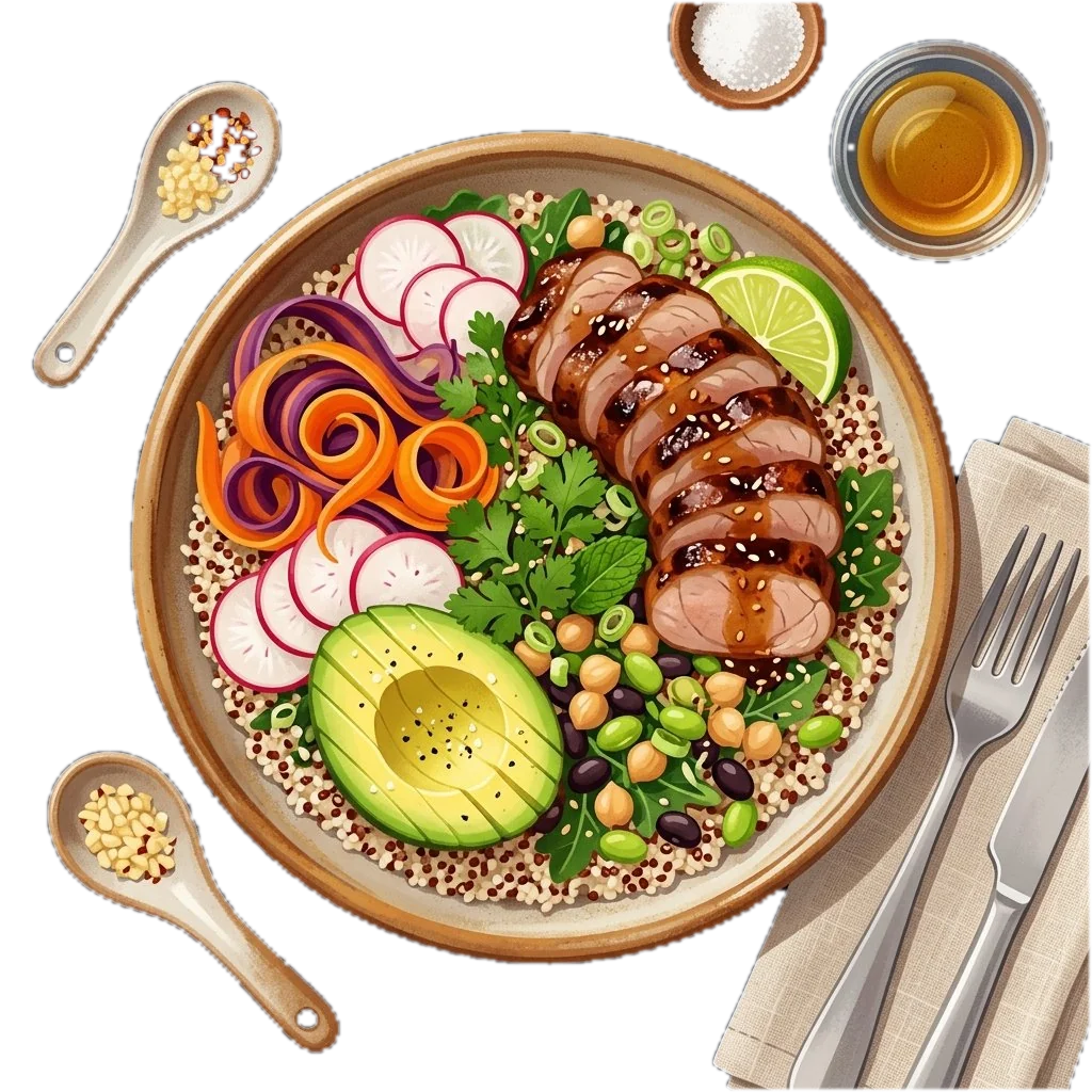 Pork Power Bowl with Quinoa and Avocado