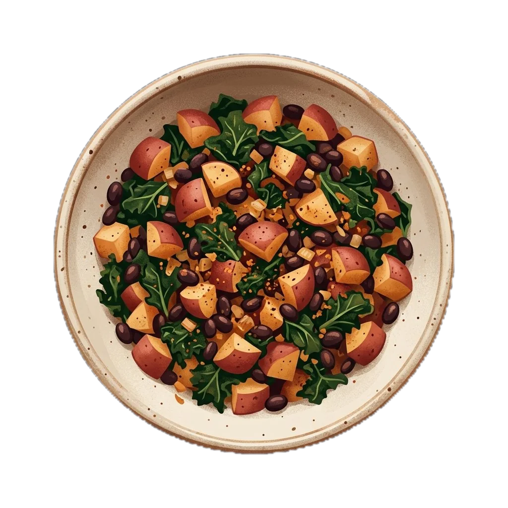 Potato, Black Bean, and Kale Skillet