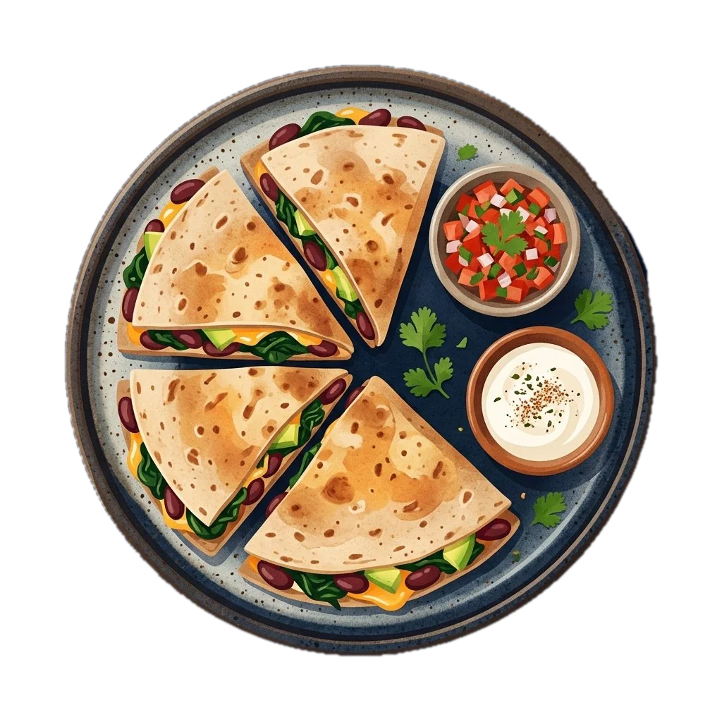 Red Bean and Spinach Quesadilla