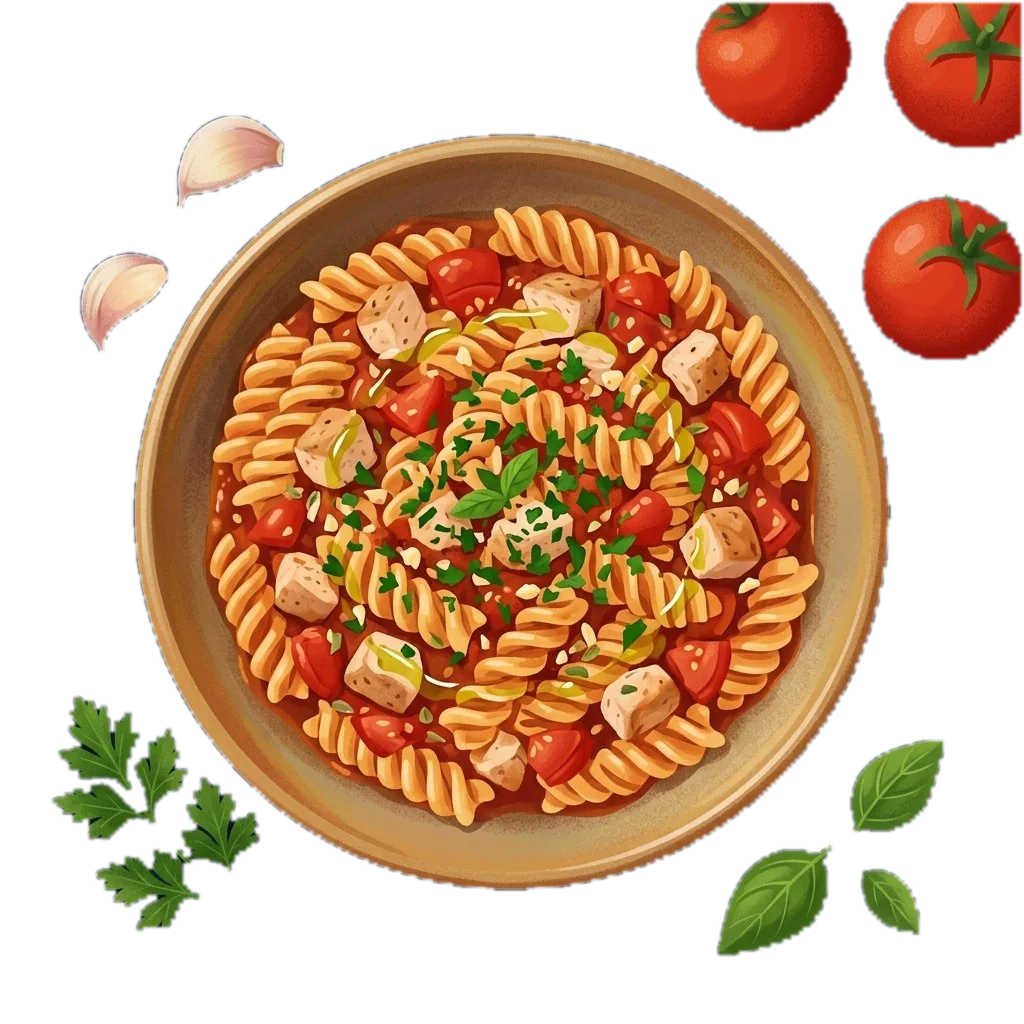 Spicy Tomato and Chicken Fusilli