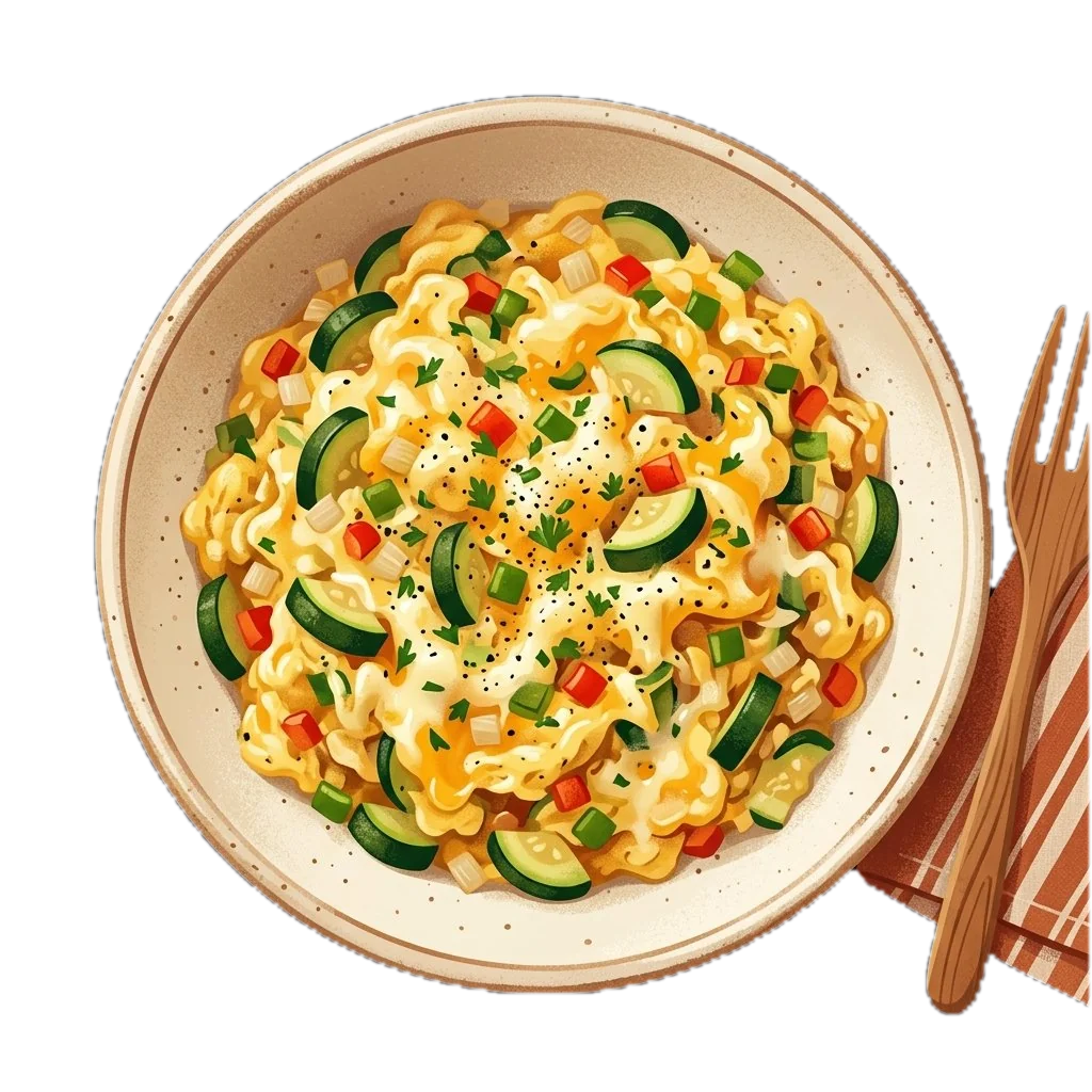 Cheesy Zucchini Scrambled Eggs