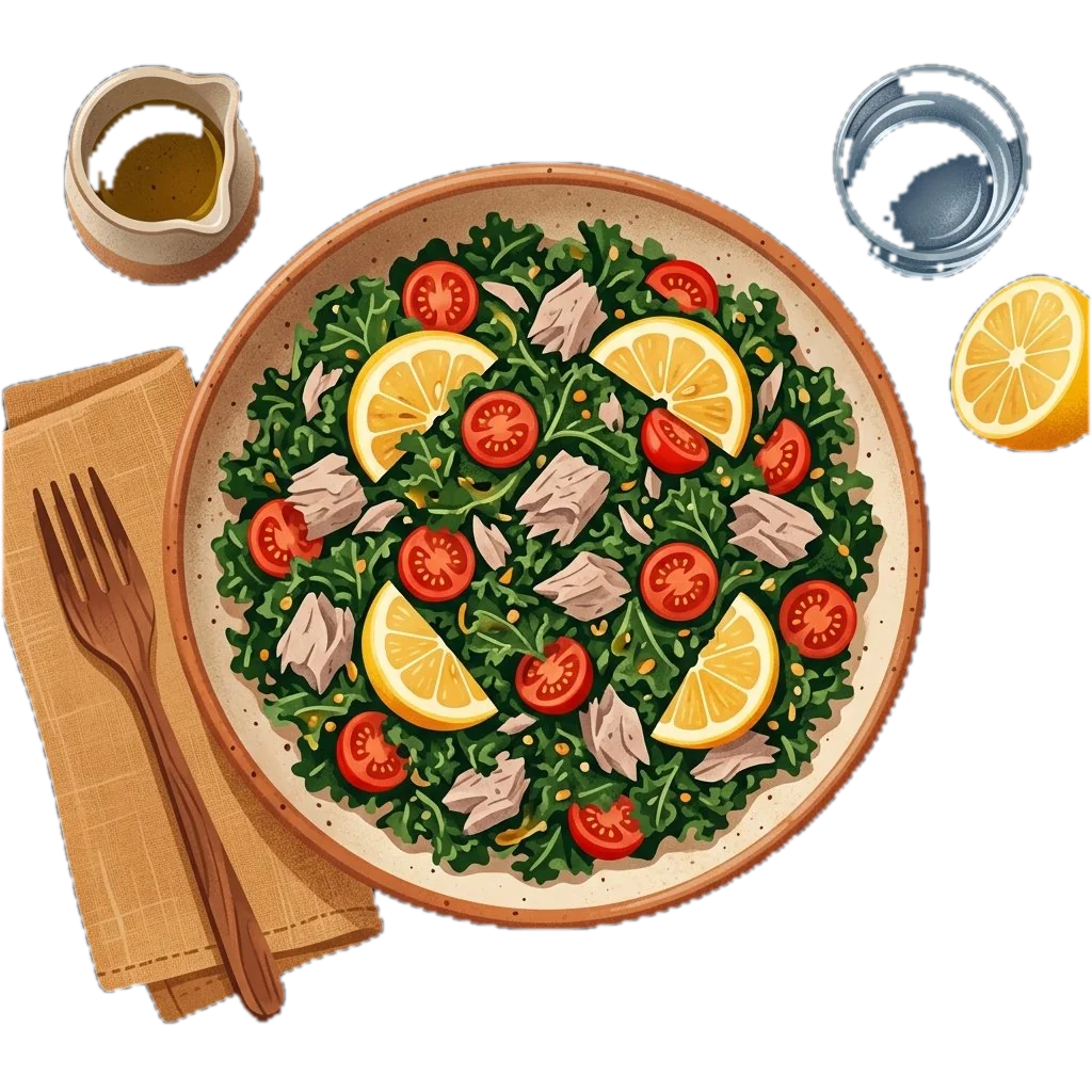 Lemon-Balsamic Kale and Tuna Salad