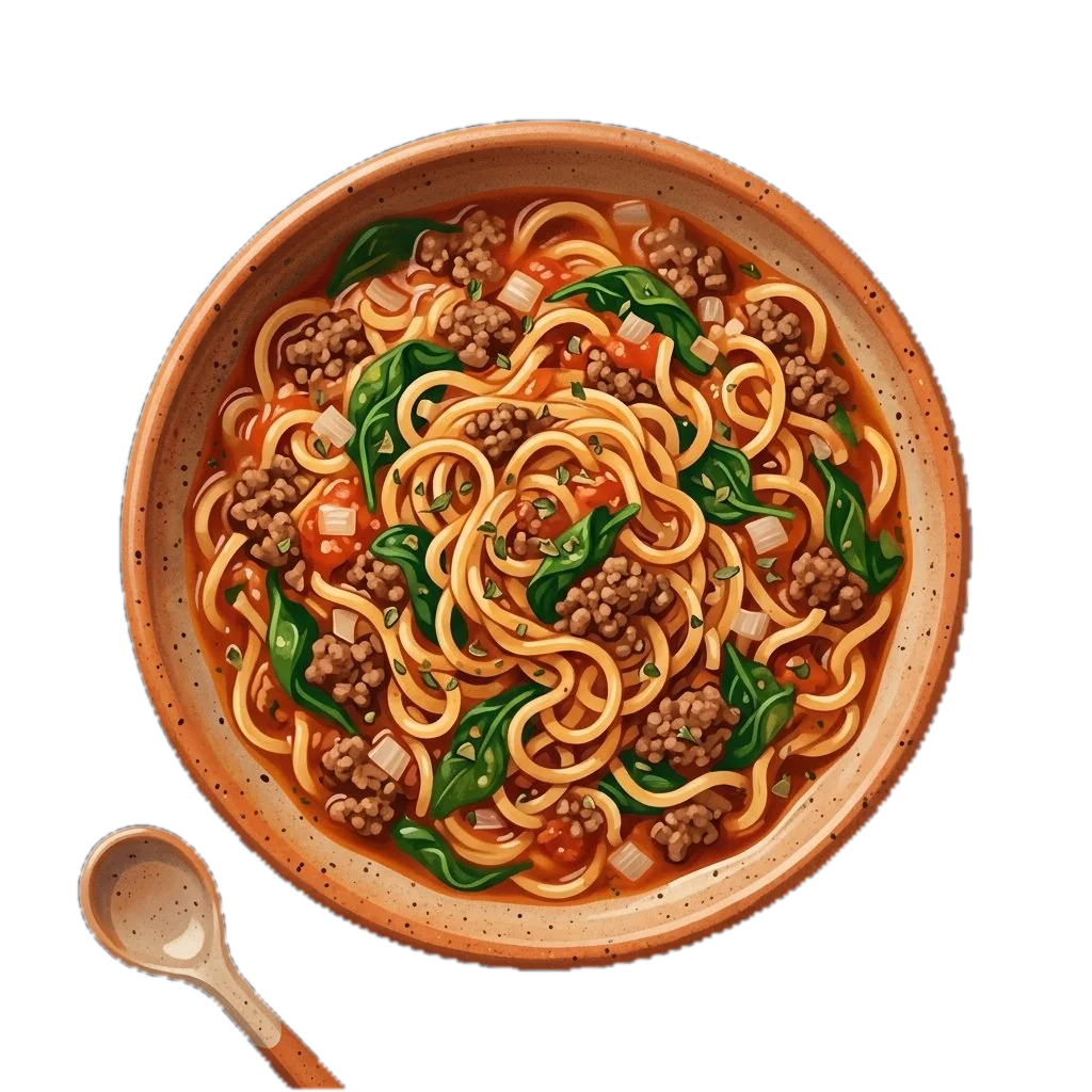 One-Skillet Beef and Spinach Noodles