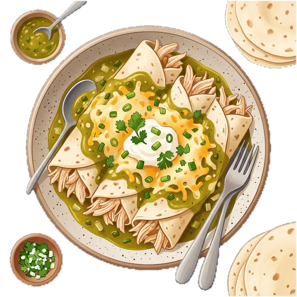 Stove-Top Green Chile Chicken Enchiladas