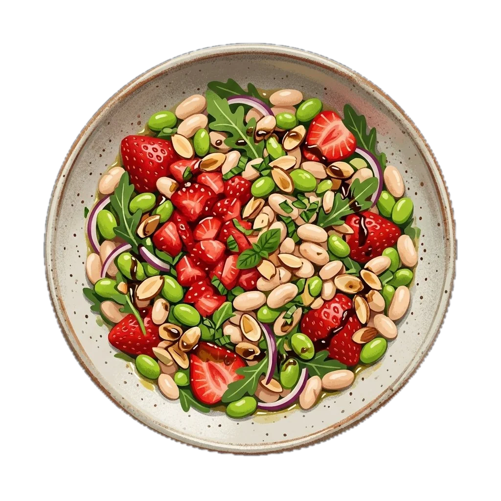 Strawberry, White Bean, and Edamame Salad