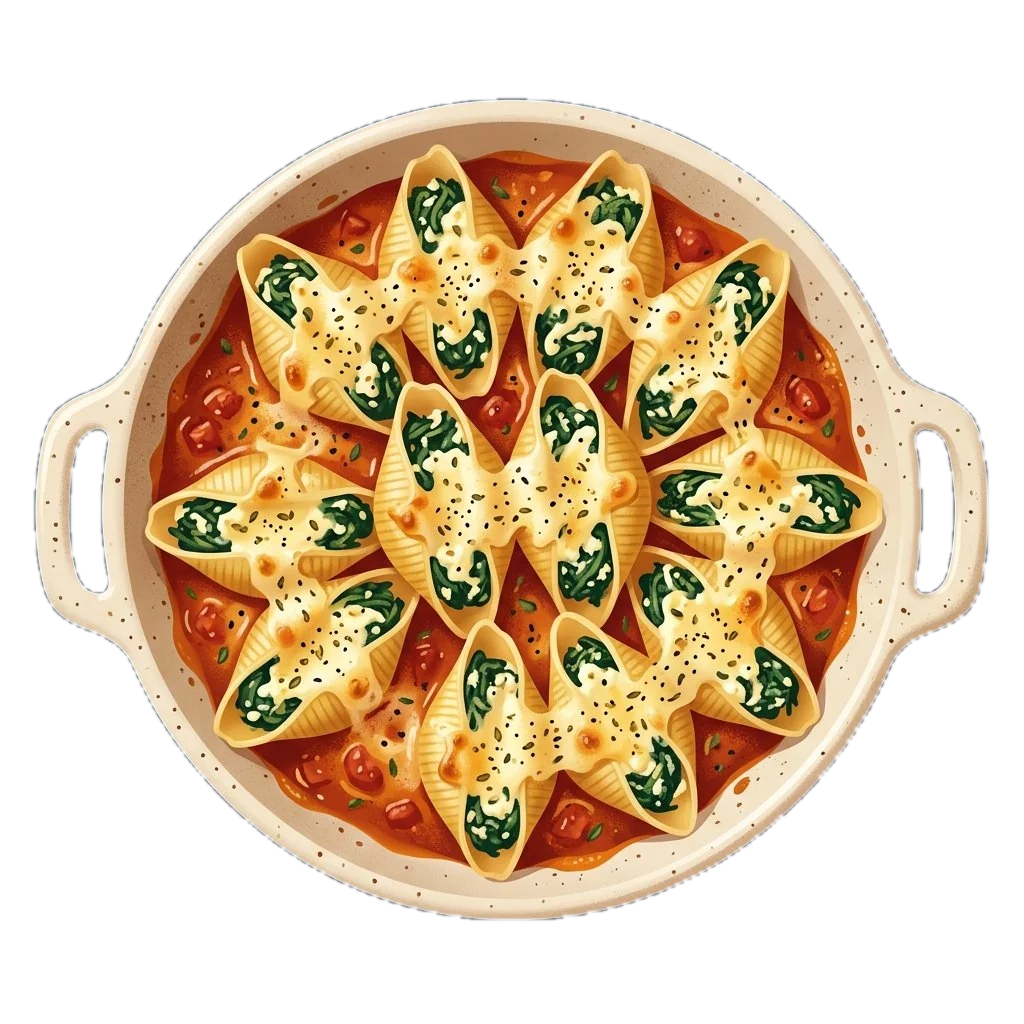 Spinach and Cheese Stuffed Pasta Shells