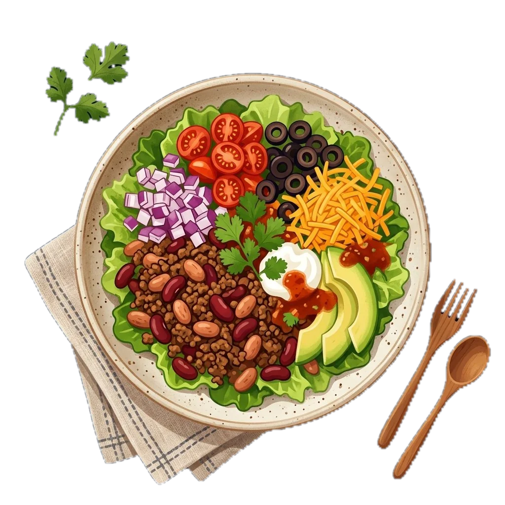 Healthy Beef and Bean Taco Salad