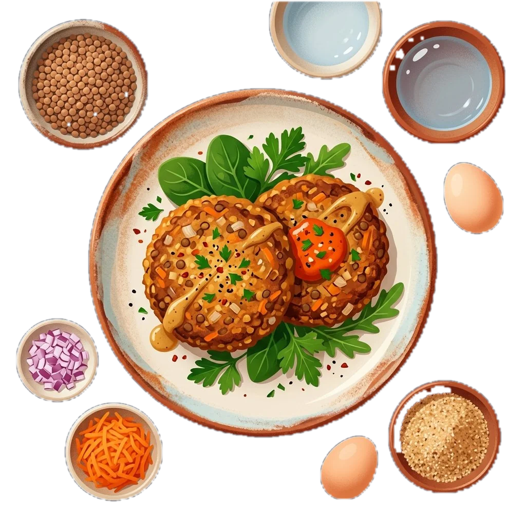 Savory Lentil Veggie Burgers