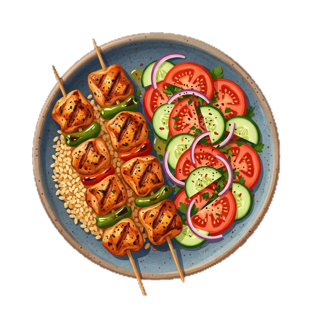 Chicken Skewers with Fresh Vegetables