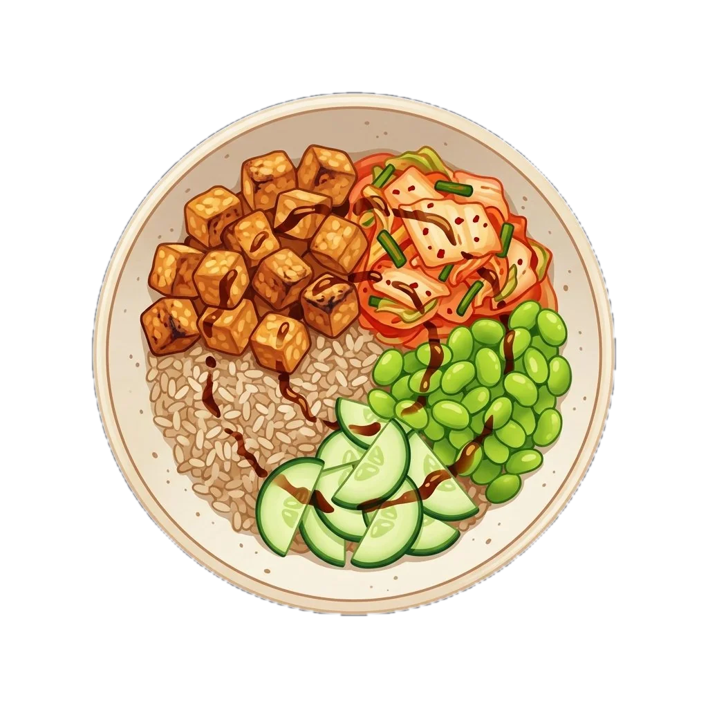 Tempeh Kimchi Rice Bowl