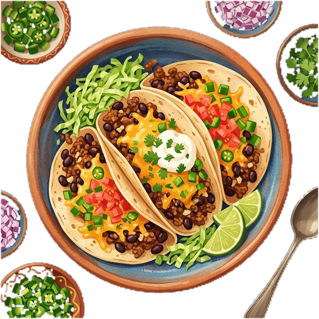 Tex-Mex Beef and Bean Tortillas
