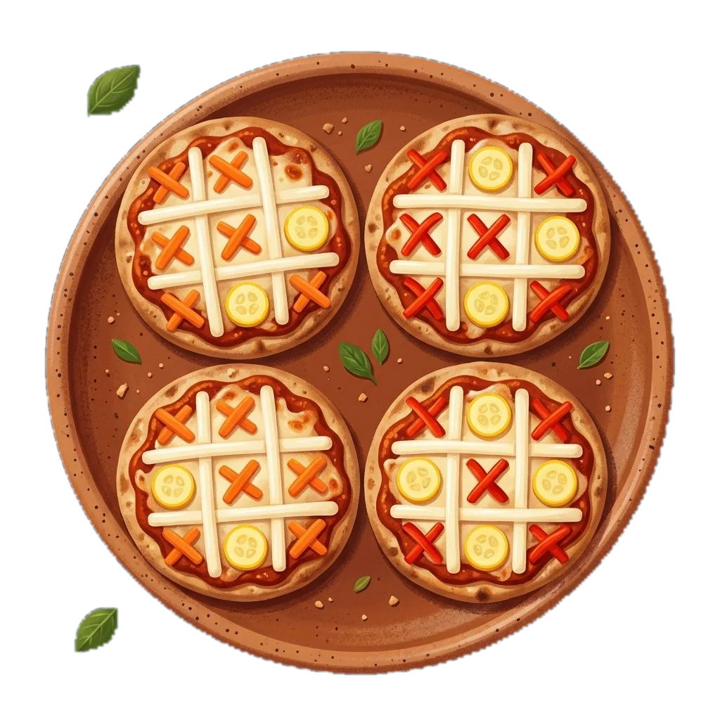 Tic-Tac-Toe Veggie Mini Pizzas