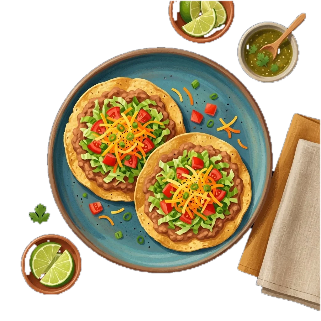 Crispy Baked Bean Tostadas