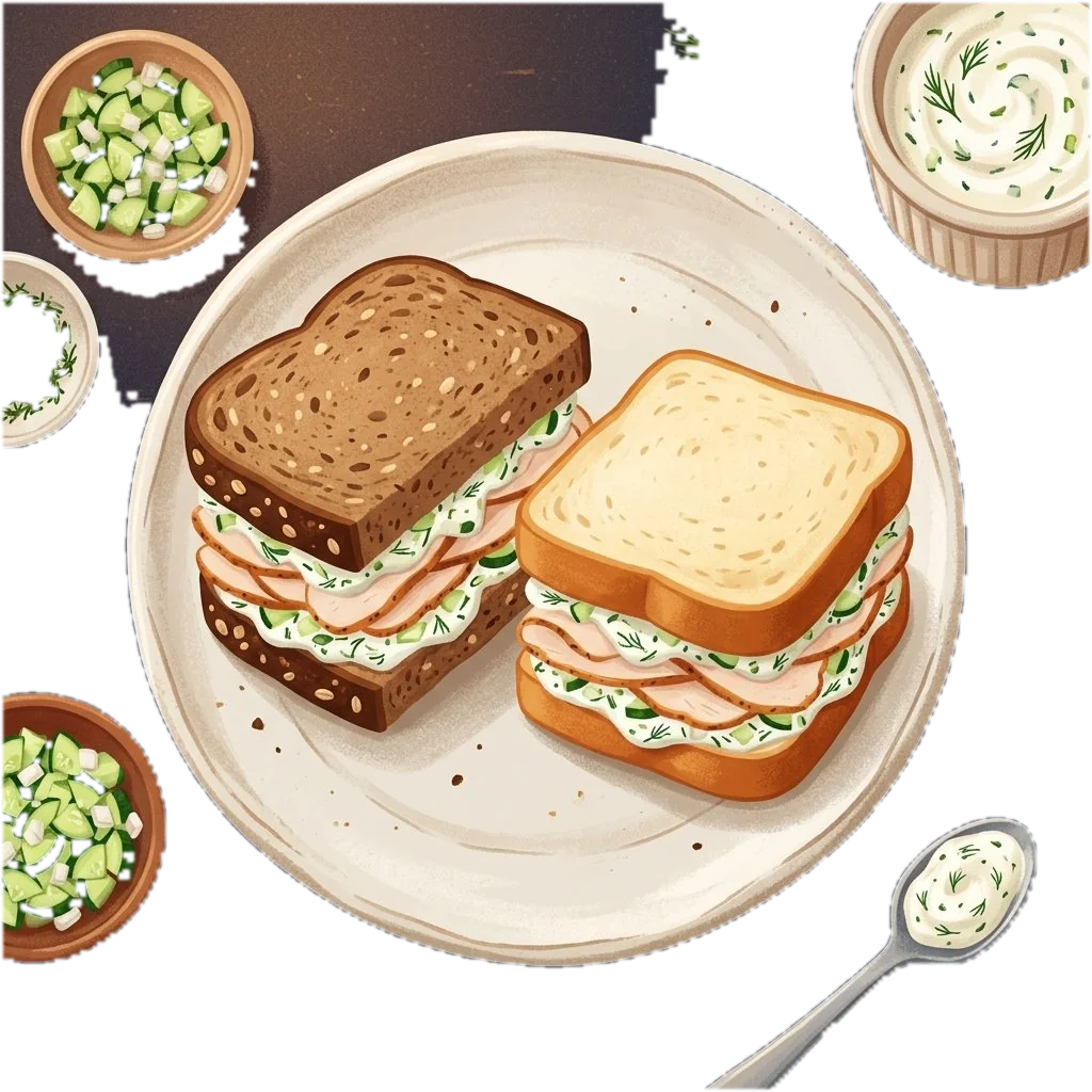 Turkey and Cucumber Yogurt Sandwich