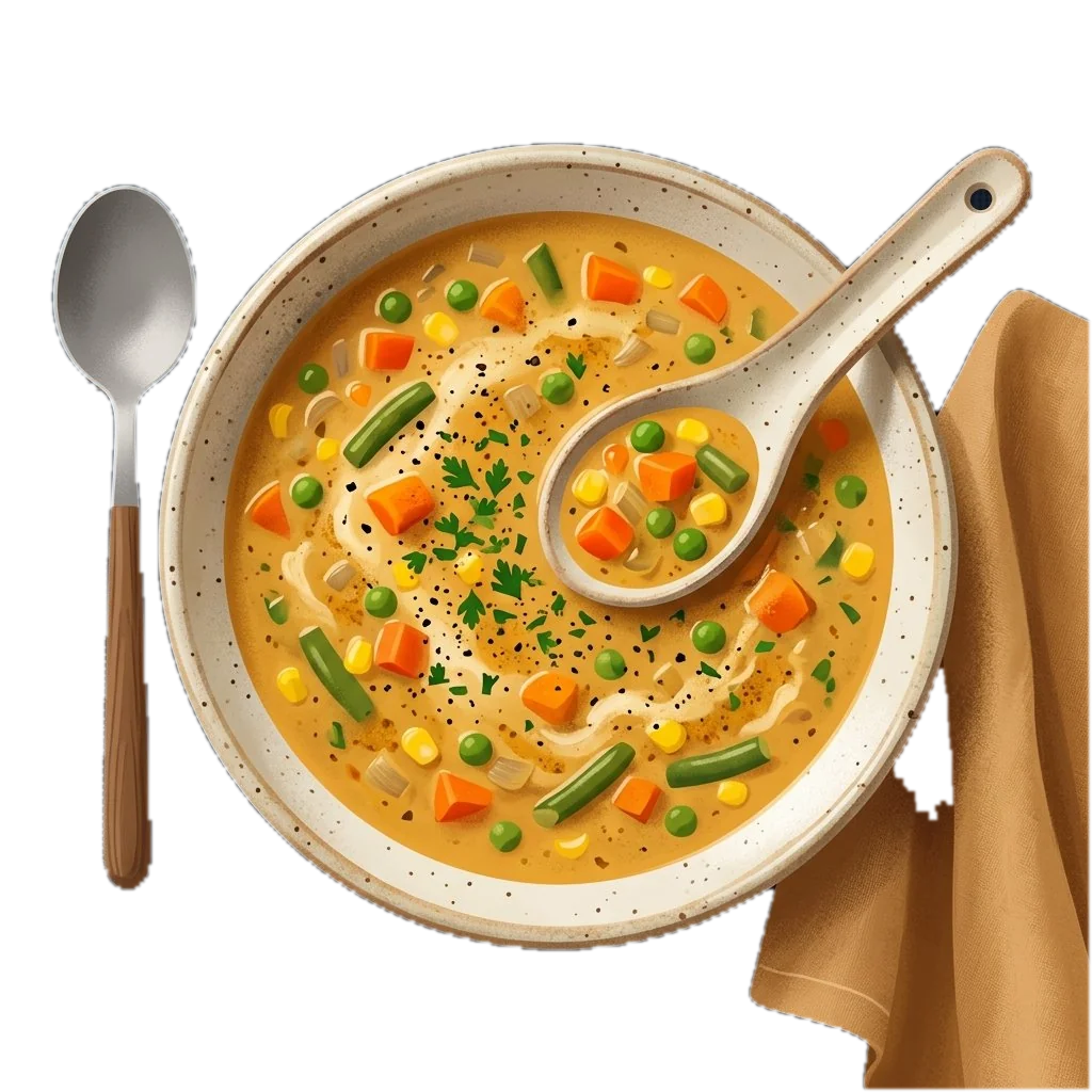 Creamy Vegetable and Swiss Cheese Soup
