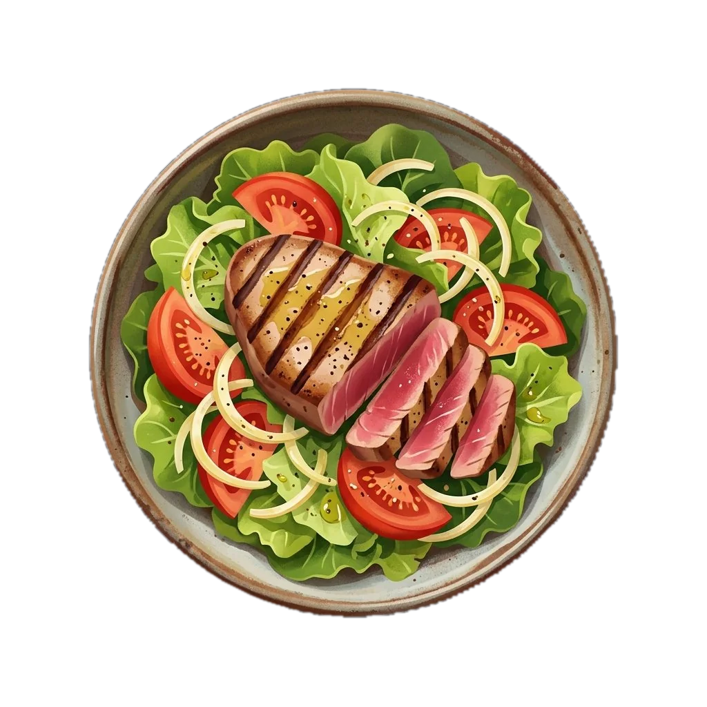 Grilled Tuna Salad with Sweet Onion and Tomatoes