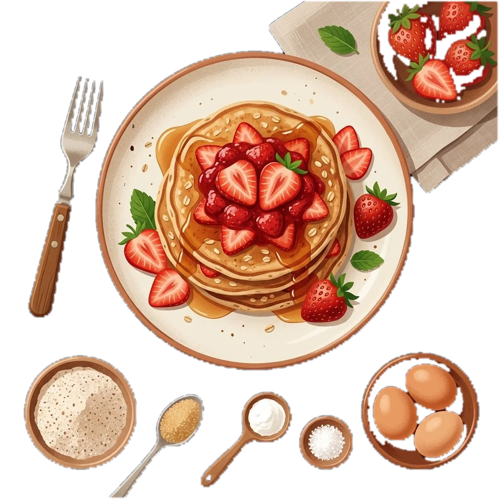 Whole Grain Strawberry Pancakes
