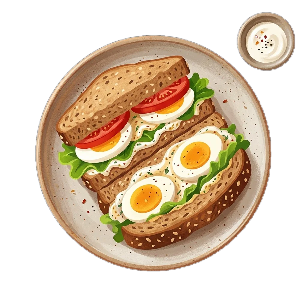 Boiled Egg Whole Wheat Sandwich