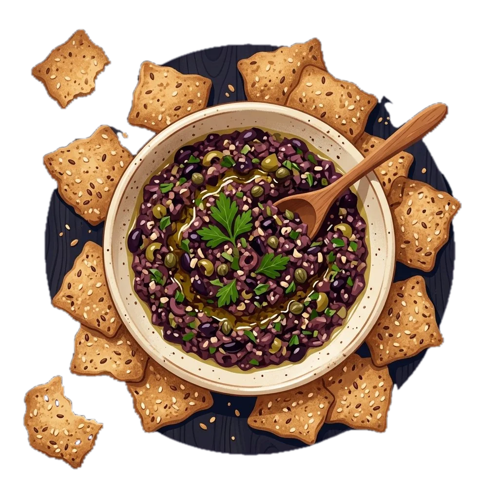 Olive Tapenade with Whole Wheat Crackers