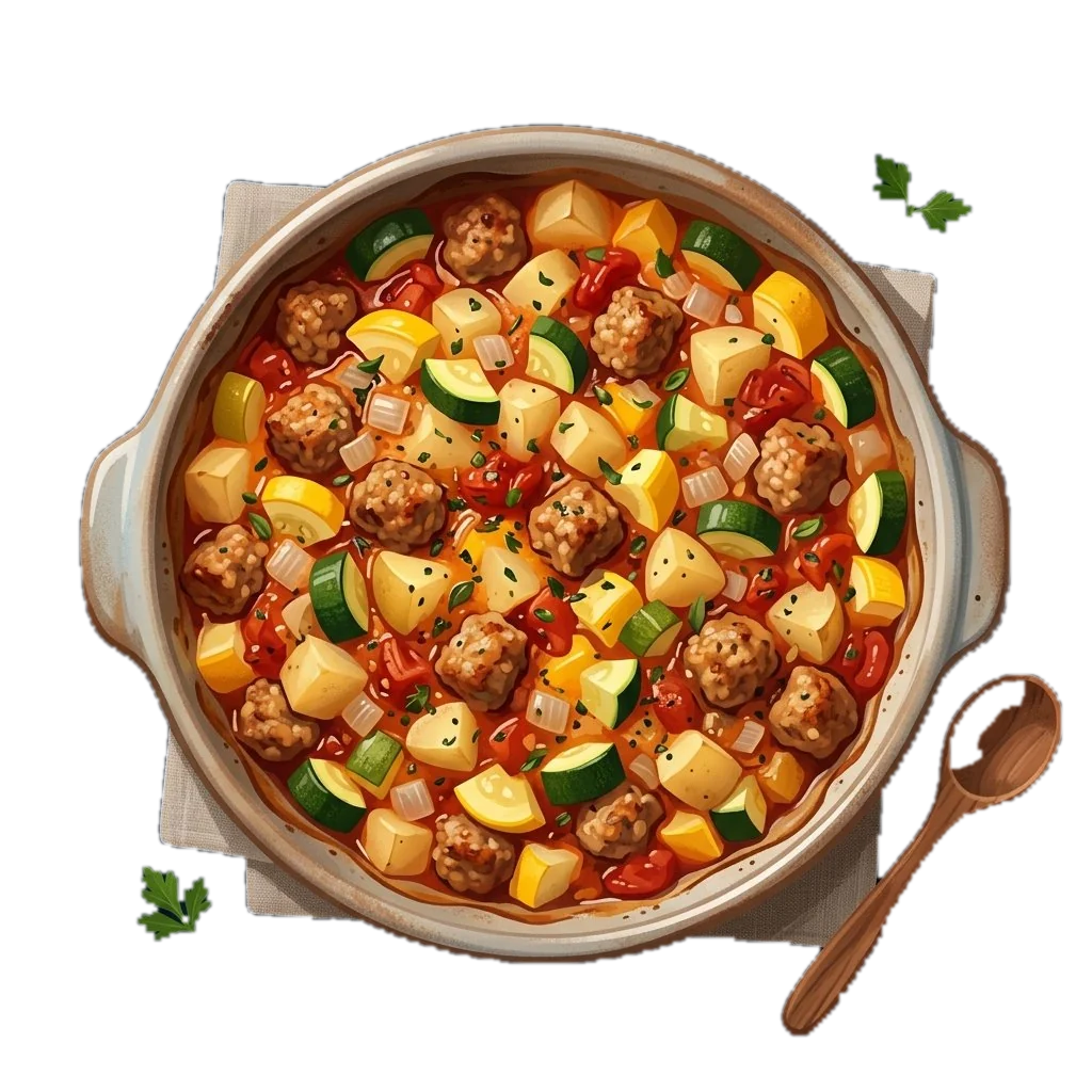 Hearty Sausage and Zucchini Casserole