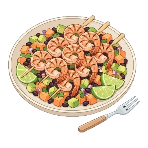 Grilled Shrimp with Cantaloupe-Avocado Salsa (Camarones a la Parrilla) — step 4