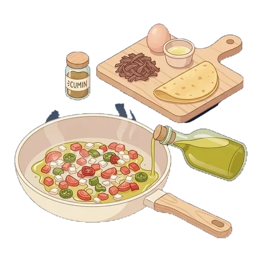 Shredded Beef and Egg Scramble (Machaca con Huevo) — step 1