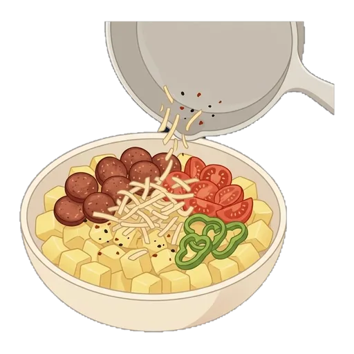 Turkish Sucuk & Egg Mass Breakfast Bowl — step 3